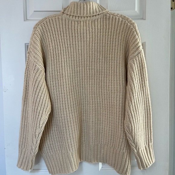 NWT Oak + Fort Chunky Turtleneck Sweater Oatmeal XXS/XS - Picture 8 of 16
